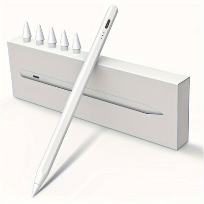 Stylus Pen for iPad with Palm Rejection &amp; Tilt Sensing, Fast Charging, Compatible with iPad 6-10, Pro 12.9/11", Air 3/4/5, Mini 5/6 - White, Tool, Streamlined Accessory, Sleek Design, Modern Material, Functional Design