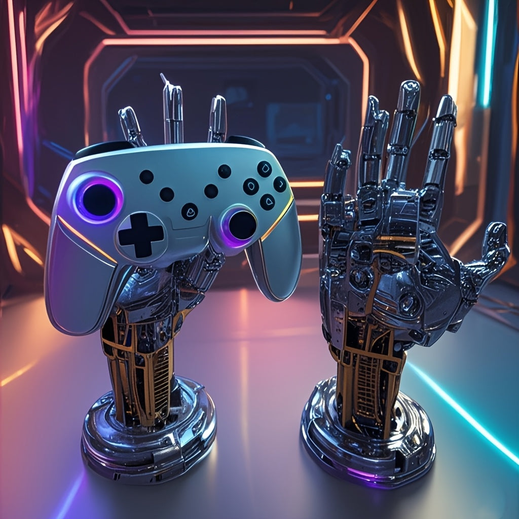 Cyberpunk 3D Printed Game Controller Stand, Adjustable ABS Desk Organizer for Controllers and Smartphones, Non-Waterproof Multi-Functional Gaming Accessory Holder, Ideal Back to School Gift for Gamers