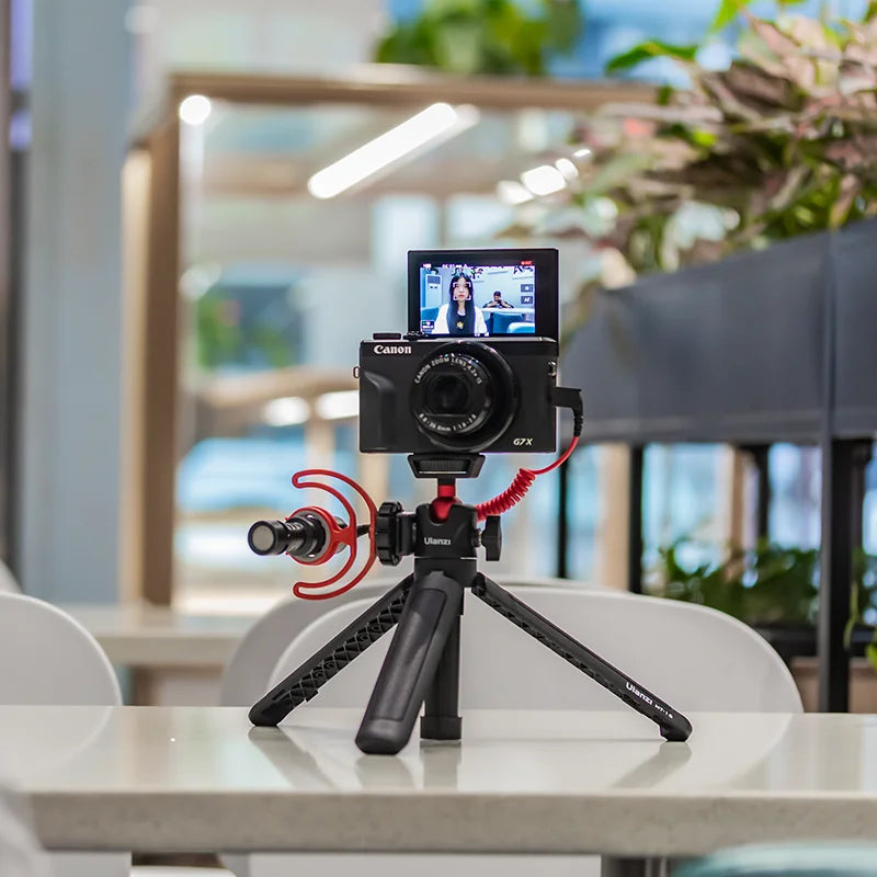 VIJIM Ulanzi MT-16 Foldable Tripod for Phone Cold Shoe Ball Head 1/4'' Selfie Stick Mini Holder Bracket for Mobile Camera DSLR 