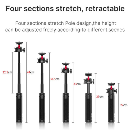VIJIM Ulanzi MT-16 Foldable Tripod for Phone Cold Shoe Ball Head 1/4'' Selfie Stick Mini Holder Bracket for Mobile Camera DSLR 