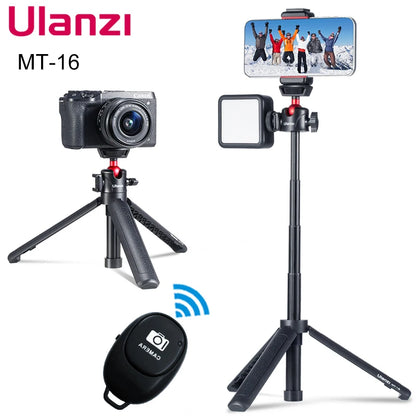VIJIM Ulanzi MT-16 Foldable Tripod for Phone Cold Shoe Ball Head 1/4'' Selfie Stick Mini Holder Bracket for Mobile Camera DSLR 