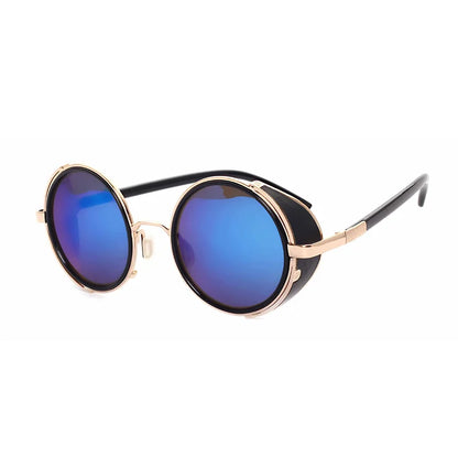 SHAUNA Vintage Women Steampunk Retro Coating Men Round Sunglasses Brand Designer Punk Sun Glasses UV400