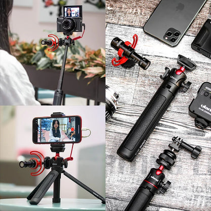 VIJIM Ulanzi MT-16 Foldable Tripod for Phone Cold Shoe Ball Head 1/4'' Selfie Stick Mini Holder Bracket for Mobile Camera DSLR 