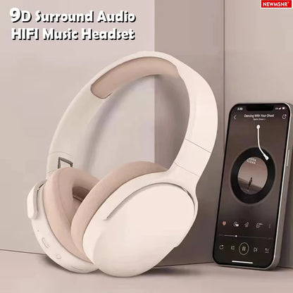 NEWMSNR 9D Surround Sound Wireless Bluetooth Headphones Over Ear Headsets True Sports Earphones TF/AUX Music Player with HD Mic