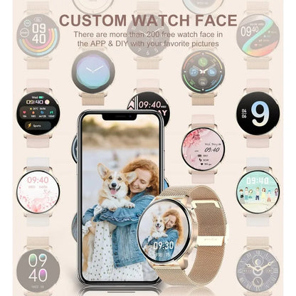 Women's Smartwatch – 1.32" HD Display, Call Answer/Dial, Waterproof Fitness Tracker for Android &amp; iOS