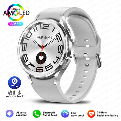 For Samsung Galaxy Watch 6 Smart Watch Men 100+ Sports Mode GPS NFC Waterproof Watch with AMOELD HD Screen Smartwatch 2025 New