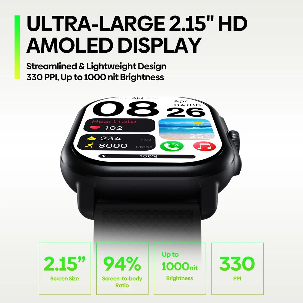New Zeblaze Beyond 3 Pro GPS Smart Watch Built-in GPS &amp; Route Import 2.15" AMOLED Display Make/Receive Phone Calls Smartwatch