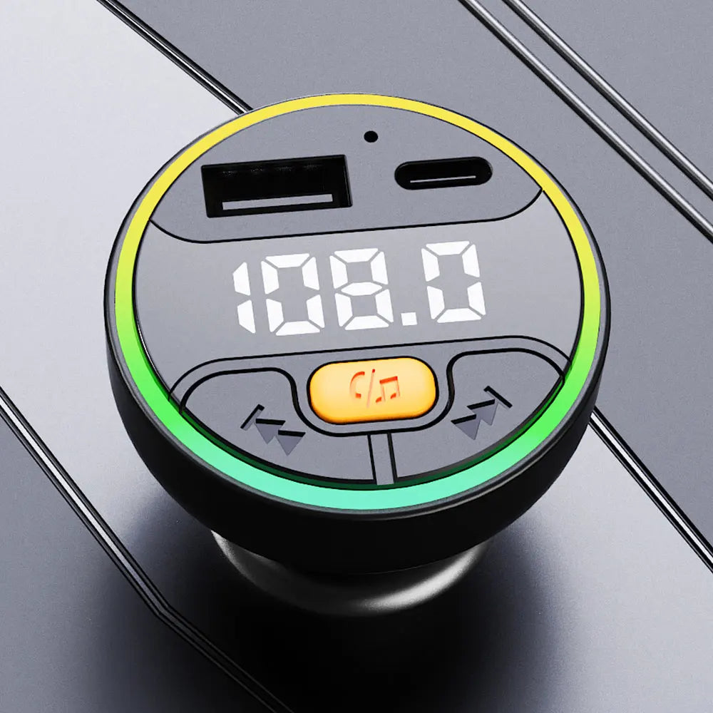 Car FM Transmitter Bluetooth 5.3 Handsfree Wireless Car Kit USB C Car Charger Auto Radio Fm Modulator Mp3 Player Adapter 