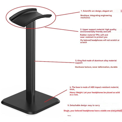 Universal Headphone Stand Aluminum Alloy Headset Holder for Gaming Earphone Desktop Headphones Support Holder