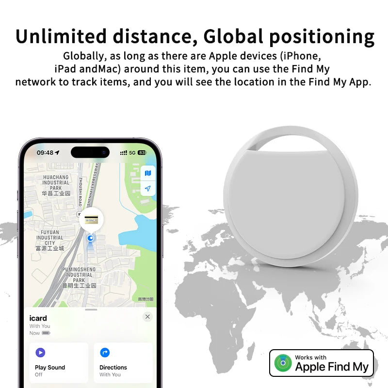 Mini Bluetooth GPS Tracker for Apple Find My Anti-Lose Reminder Sound Alarm Smart Tag Key Finder Dog Wallet Luggage Locator