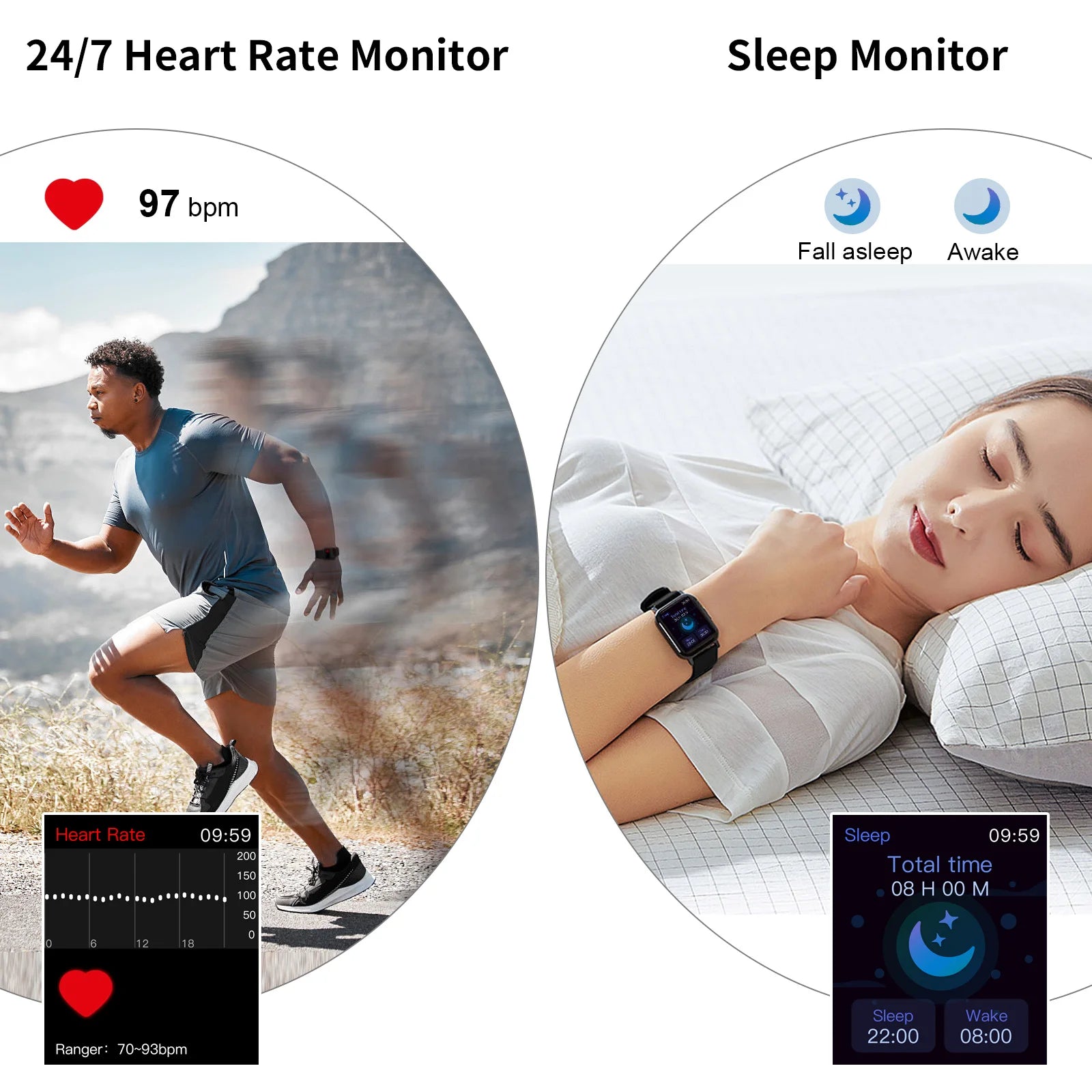 Nerunsa Fitness Smart Watch – 1.69" HD Display, 25 Sports Modes, IP68 Waterproof