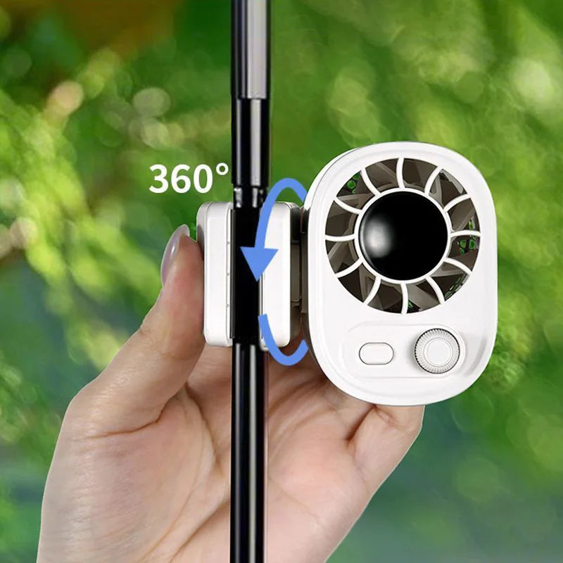 Hipacool Portable Car Clip Fan 360° Rotatable 100 Speed ​​Wind 12V USB Rechargeable Electric Fan Low Noise Mini Fan Clamp Anywhere