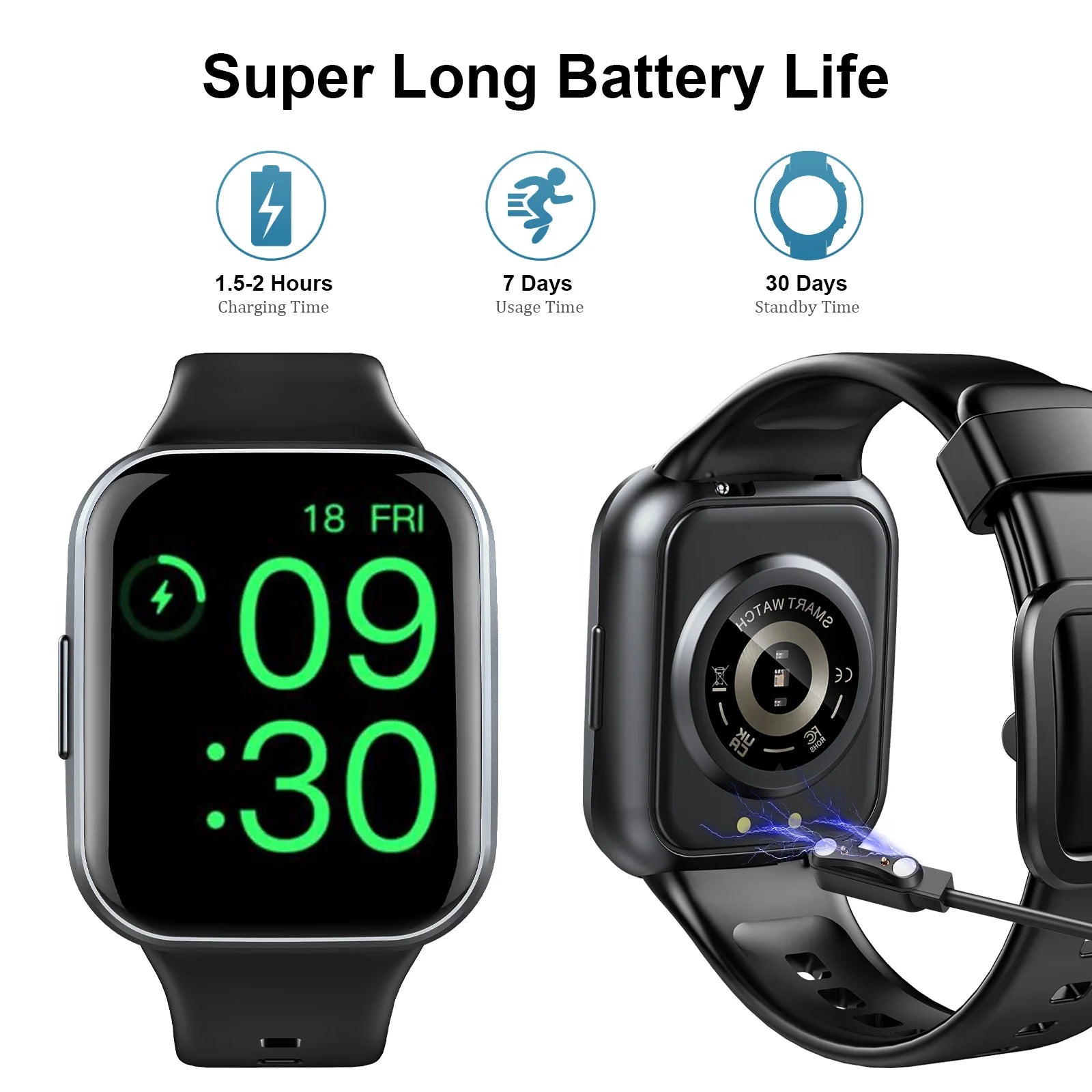 Nerunsa Fitness Smart Watch – 1.69" HD Display, 25 Sports Modes, IP68 Waterproof