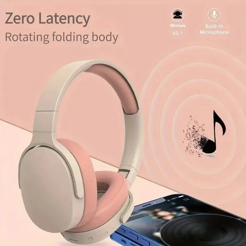 Fashion HIFI Stereo Headsets True Sports With Earphones TF/AUX Music Player with MicWireless Bluetooth Headphones Over Ear 