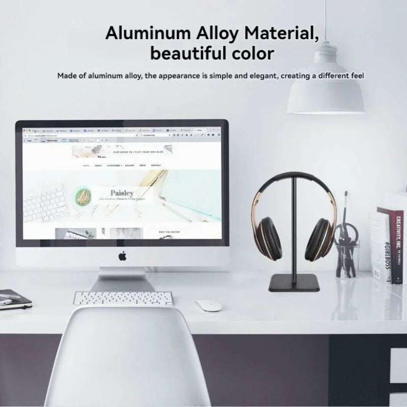 Universal Headphone Stand Aluminum Alloy Headset Holder for Gaming Earphone Desktop Headphones Support Holder