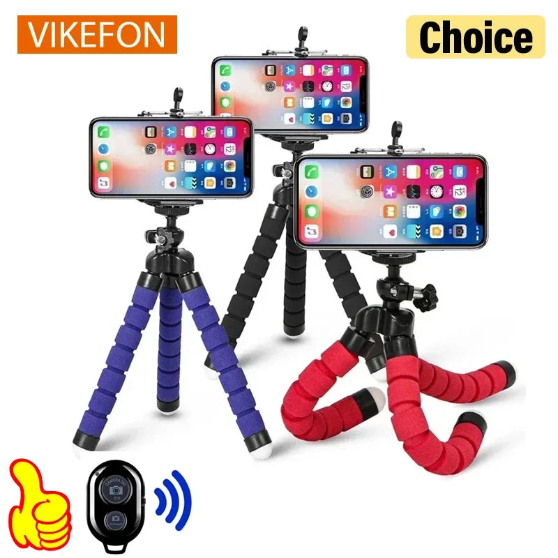 Tripods Tripod For Phone Mobile Camera Holder Clip Smartphone Monopod Tripe Stand Octopus Mini Tripod Stativ Camera Holder Stand 