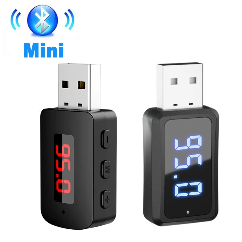 Bluetooth 5.4 Car Transmitter Receiver Handsfree Call Car Kit Mini USB Power Auto Wireless Audio Adapter For Fm Radio