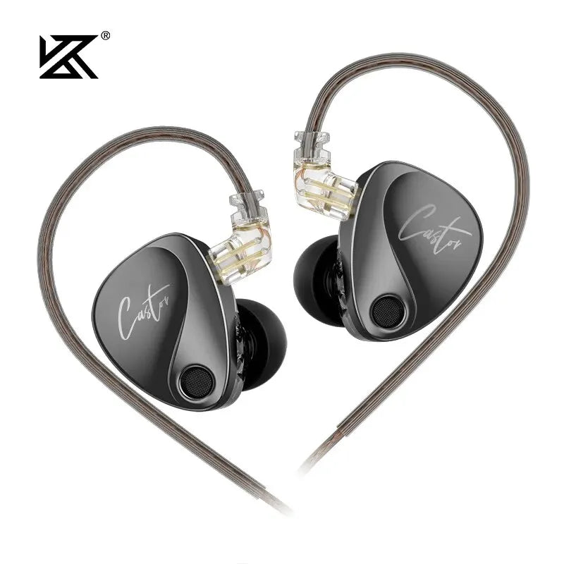 KZ Castor In Ear HiFi Earphone 2DD Dynamic High-end Tunable Balanced Armature Earphones Monitor Headphone Canceling Earbuds