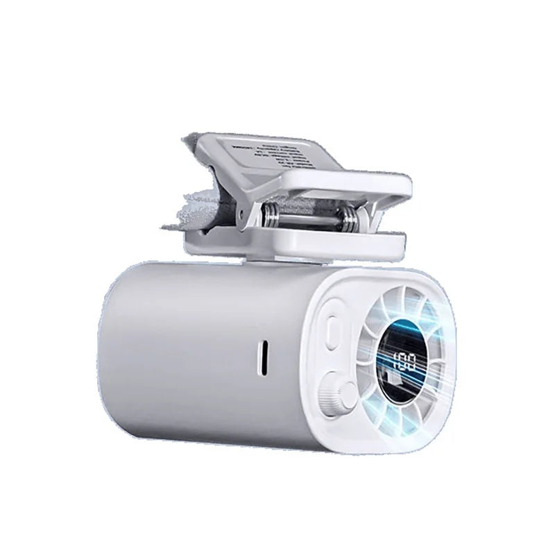 Hipacool Portable Car Clip Fan 360° Rotatable 100 Speed ​​Wind 12V USB Rechargeable Electric Fan Low Noise Mini Fan Clamp Anywhere