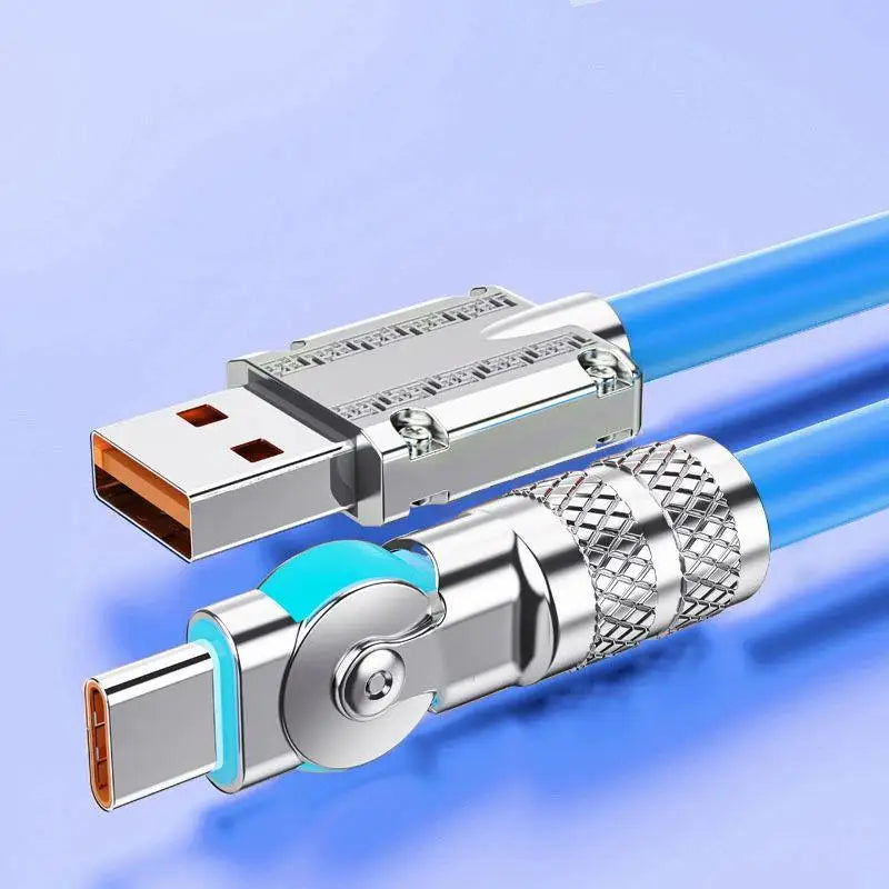 NNBILI 120W 6A USB Type C 180 Degree Phone Fast Charging USB C Cable Data Cord For Samsung Xiaomi 12 13 HUAWEI Poco 1m 1.5m 2m ﻿