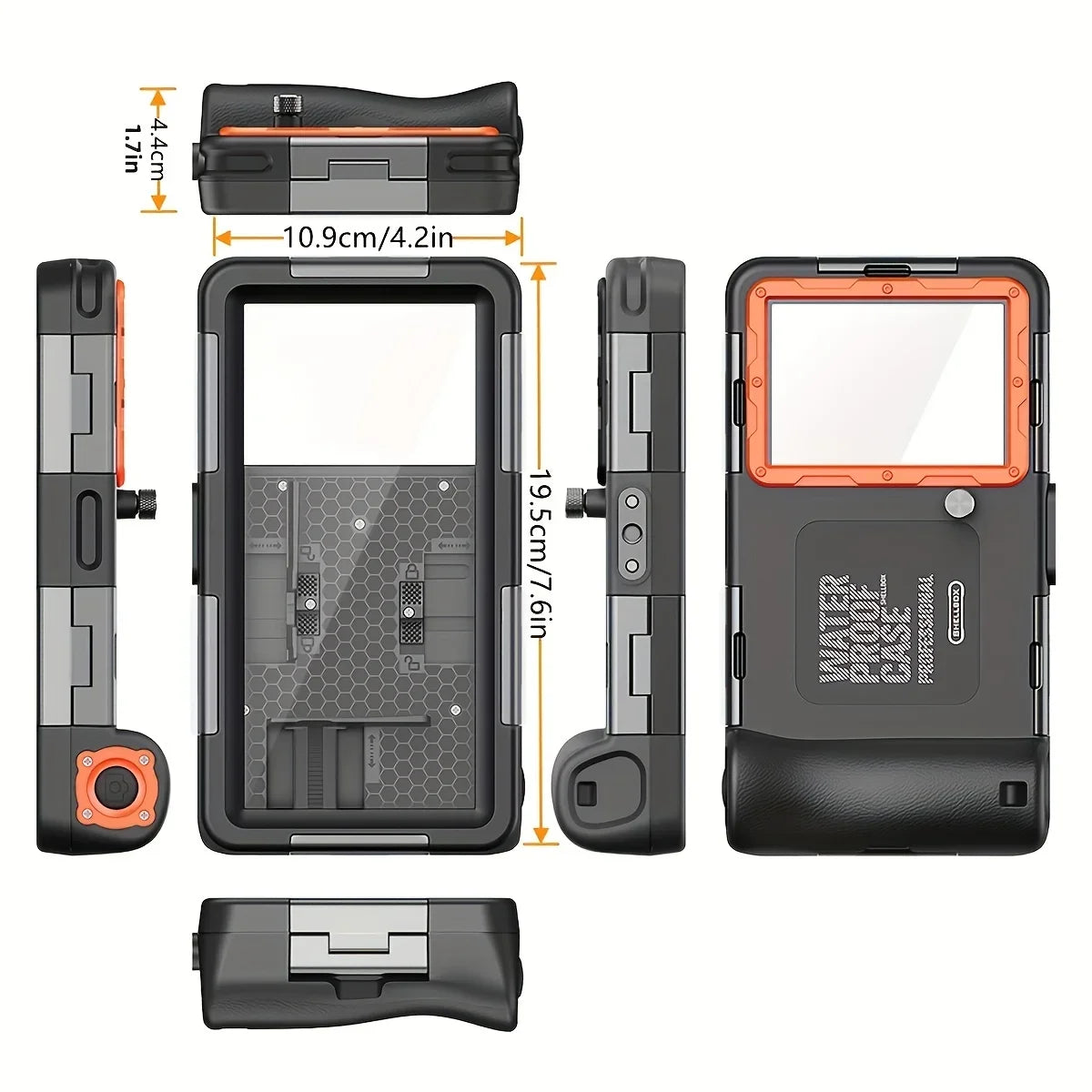 Waterproof Phone Case Holsters &amp; 15m Diving 50ft Swimming Premium Protective Housing &amp; Lanyard For iPhone Samsung 6.8" Phone