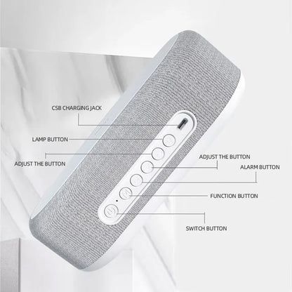 Wireless Charger Alarm Clock Time LED Light Thermometer Earphone Phone Charger 15W Fast Charging Dock Station for iPhone Samsung 