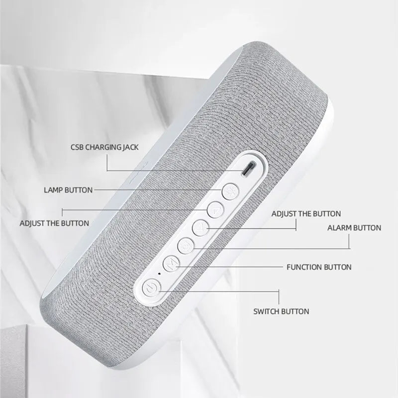 Wireless Charger Alarm Clock Time LED Light Thermometer Earphone Phone Charger 15W Fast Charging Dock Station for iPhone Samsung 