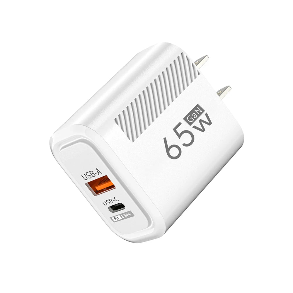 USB C GAN Charger Total 65W Fast Charging PD Type C Quick Charge High Speed ​​Mobile Phone Adapter For iPhone 15 14 Xiaomi Samsung