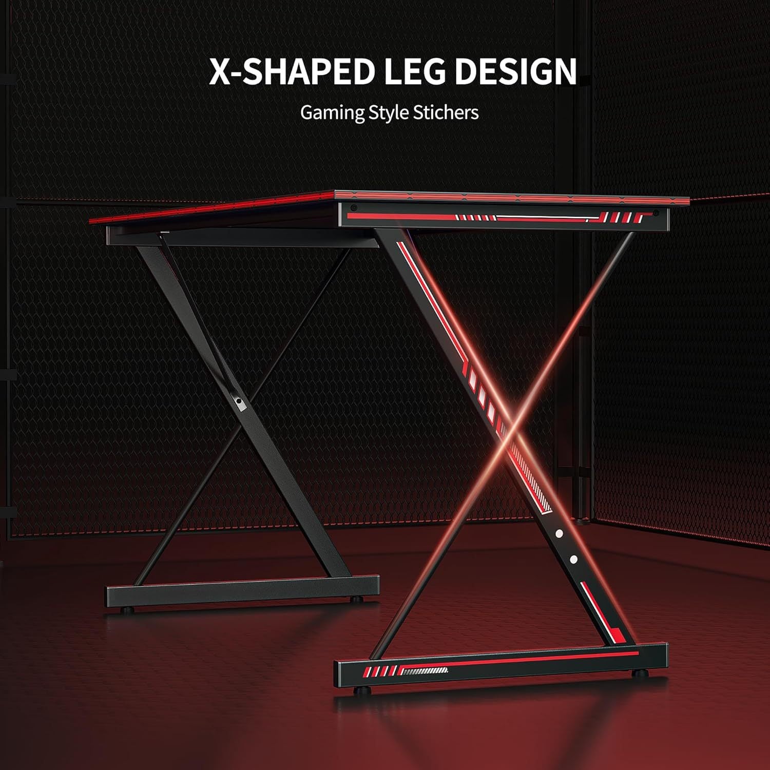 Gaming Desk 32 Inch PC Computer Desk, Home Office Desk Table Gamer Workstation, Simple Game Table, Black