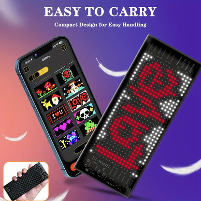 [Flexible LED Matrix Panel] LED Matrix Panel Sign with USB Power, App Control &amp; Remote | Flexible, DIY Programmable Lighting for Stores, Hotels, Holidays | Easy Installation, Durable Design, Dimmable Graphite RGB Display, Hol
